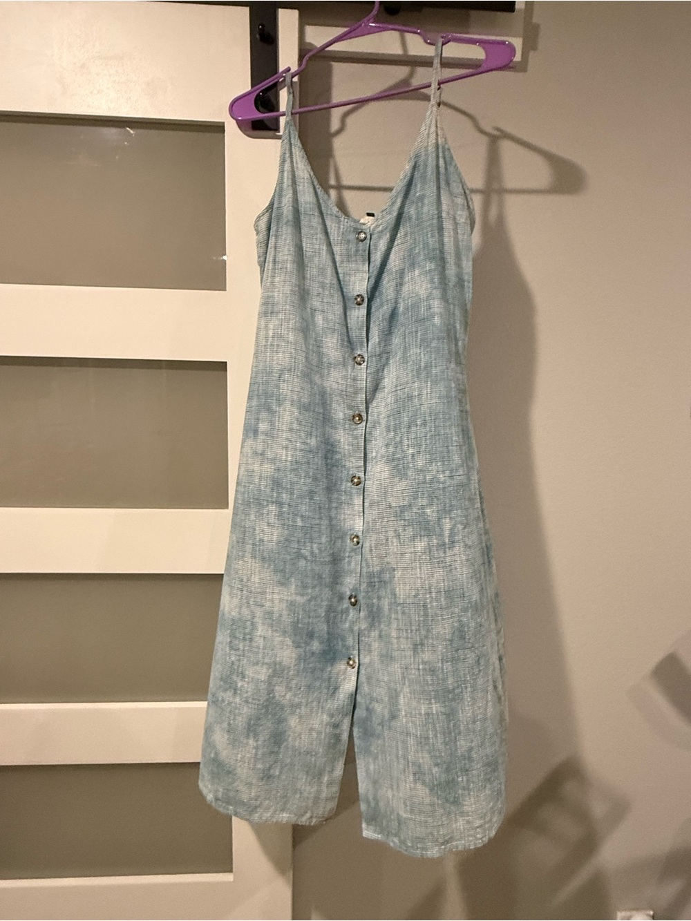 Roxy Blue and White Striped Button-Front Dress Youth XL